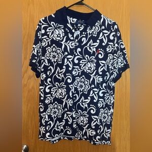 Polo Ralph Lauren Mesh Custom Slim Fit French Floral  Navy Polo shirt